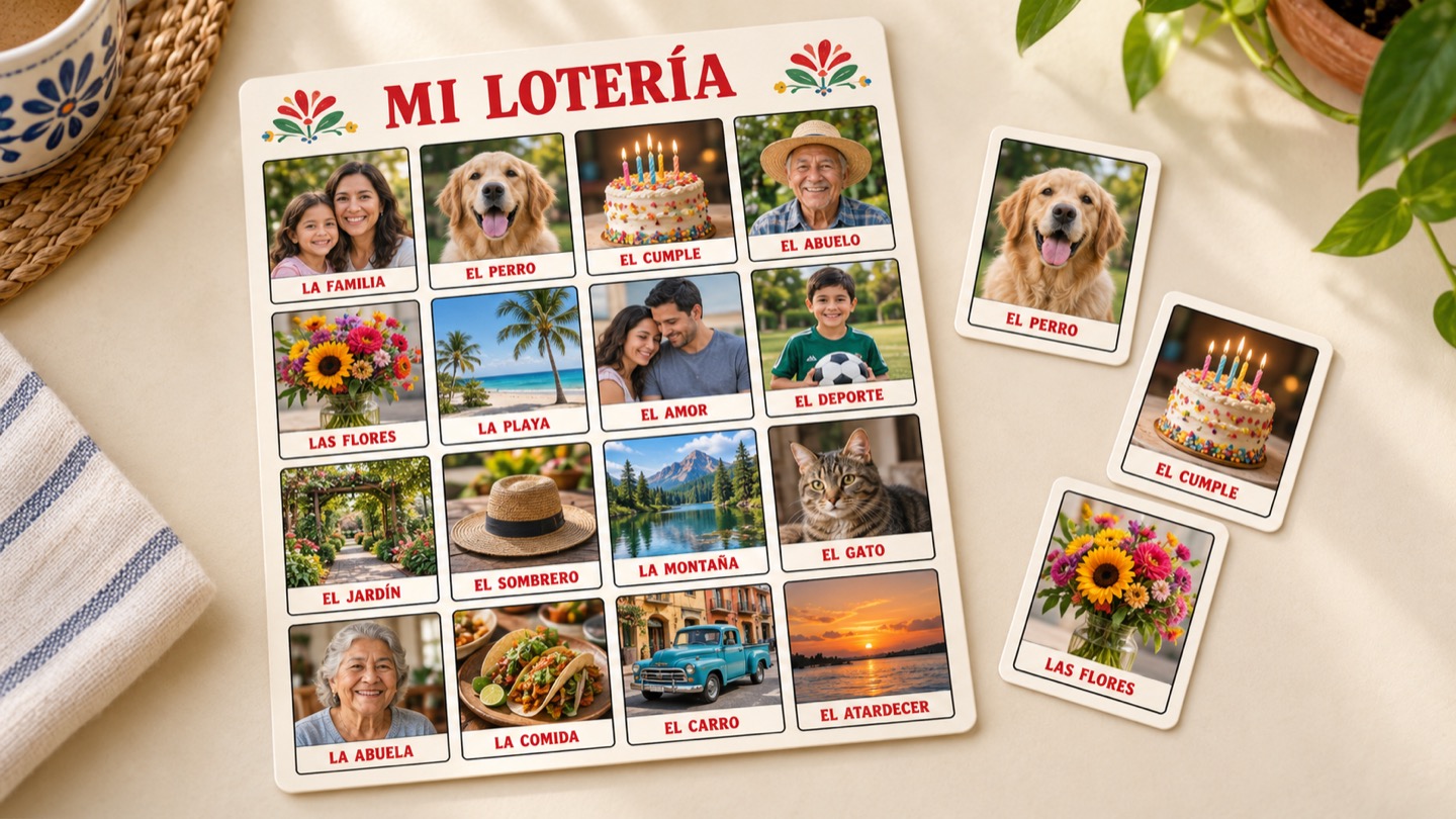 Illustrative custom photo Lotería preview